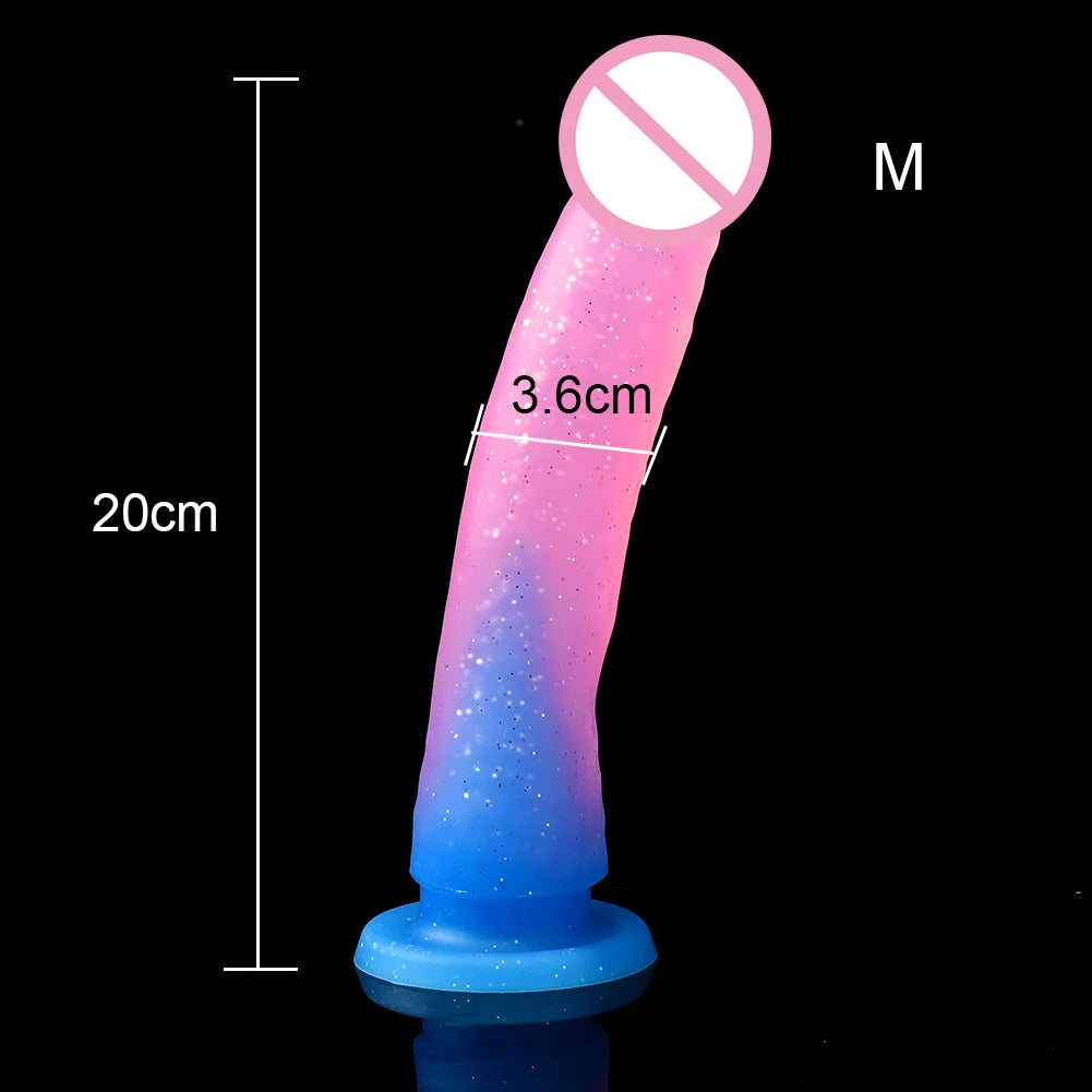 18+ Glitter Realistic Dildo Dick Sex Toys Cute Dildio for Women Lesbian Consoladores Silicone Penis Anal Dildos with Suction Cup