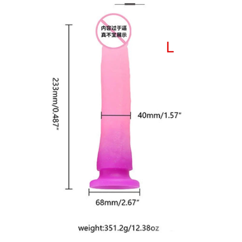 18+ Glitter Realistic Dildo Dick Sex Toys Cute Dildio for Women Lesbian Consoladores Silicone Penis Anal Dildos with Suction Cup