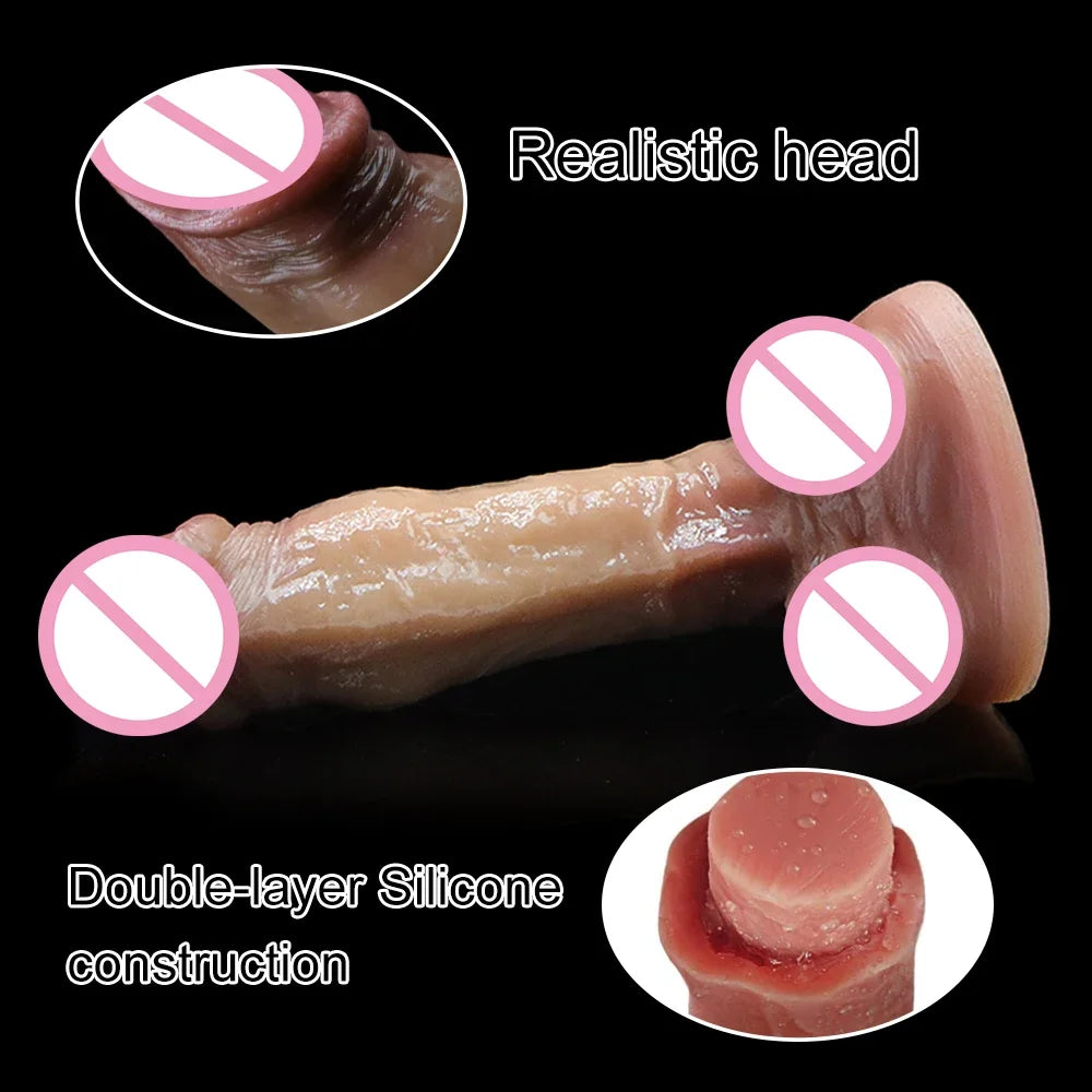 18+ Realistic Dildos For Women Liquid Skin Silicone Dildo With Suction Cup Vaginal/G-Spot Masturbation Massage Penis Realista