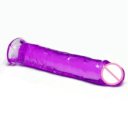 19*3.4CM  Realistic M Dildo vagina Anal Masturbator Sex Toys For Couples Crystal Dildo Suction Cup Penis  For Wome