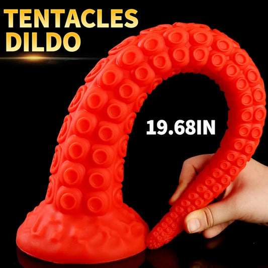 19.68in Long Anal Sex Toy Tentacle Dildos Huge Butt Plug Liquid Silicone Soft Anal Dildos With Suction Cup Big Dick Adult Toys