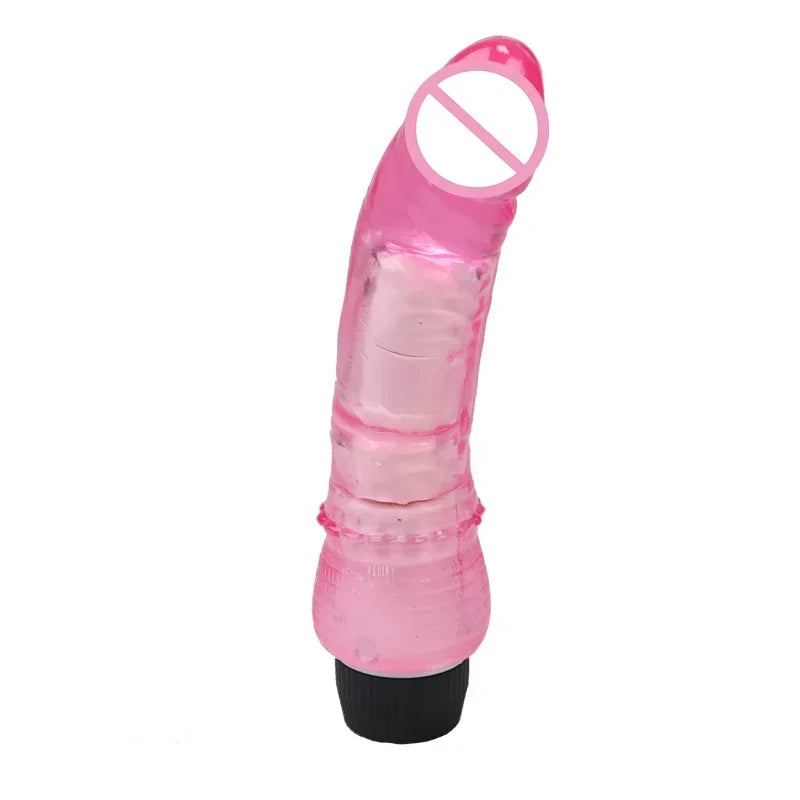 19cm Realistic Crystal Dildo Vibrators Multi Speed Big Penis Erotic Sex Toys For Adult Intimate Woman Masturbator Realistic