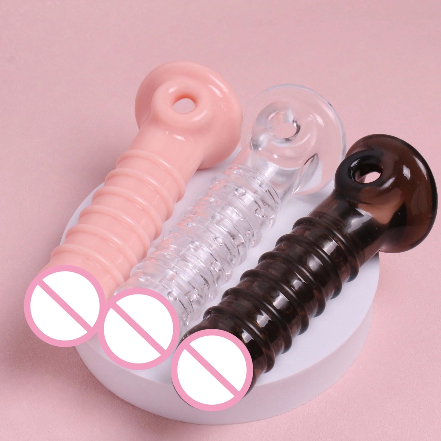 19cm Reusable Silicone Penis Extender Cock Rings Delay Ejaculation Penis Condoms Dick Sleeve G Spot Stimulation Sex Toys for Men