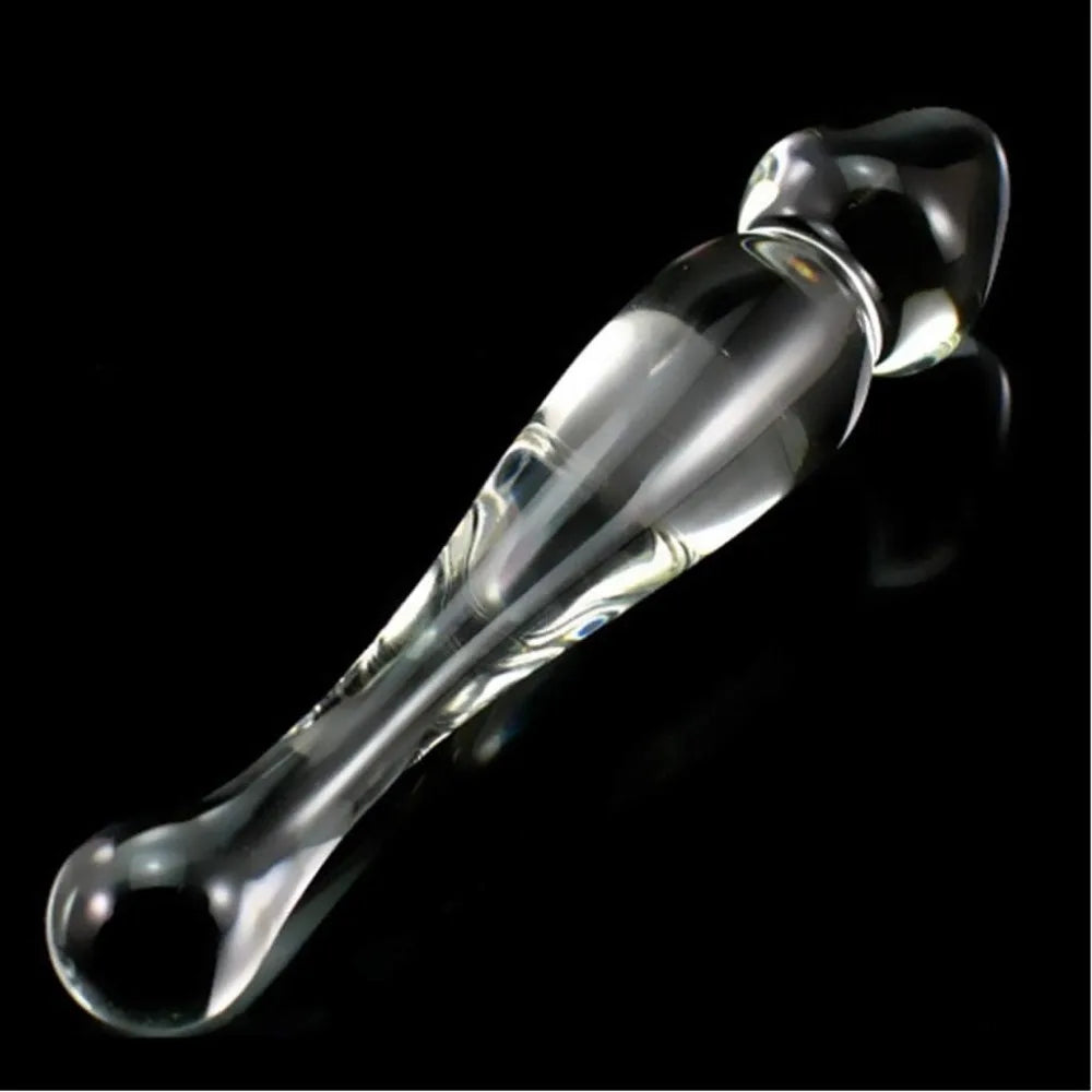 1PC Double-headed Masturbator Glass Material Dildo Unisex Anal Plug Crystal Couple Butt Plug Prostate External Adult Sex Toys