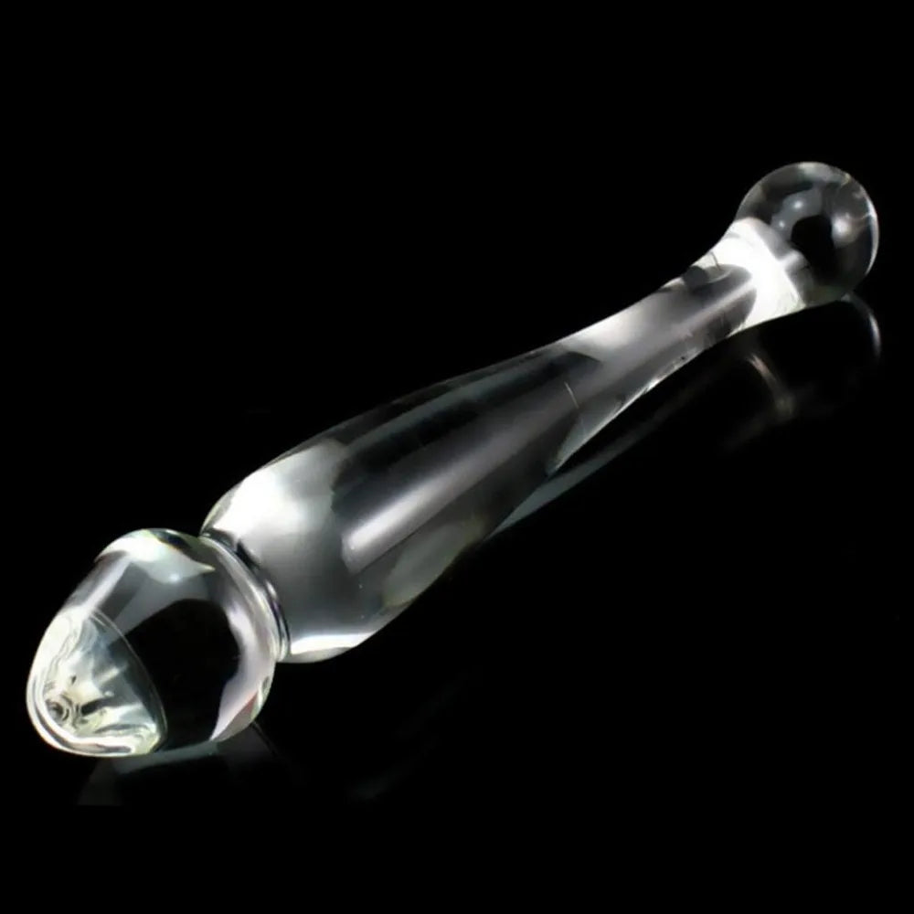 1PC Double-headed Masturbator Glass Material Dildo Unisex Anal Plug Crystal Couple Butt Plug Prostate External Adult Sex Toys