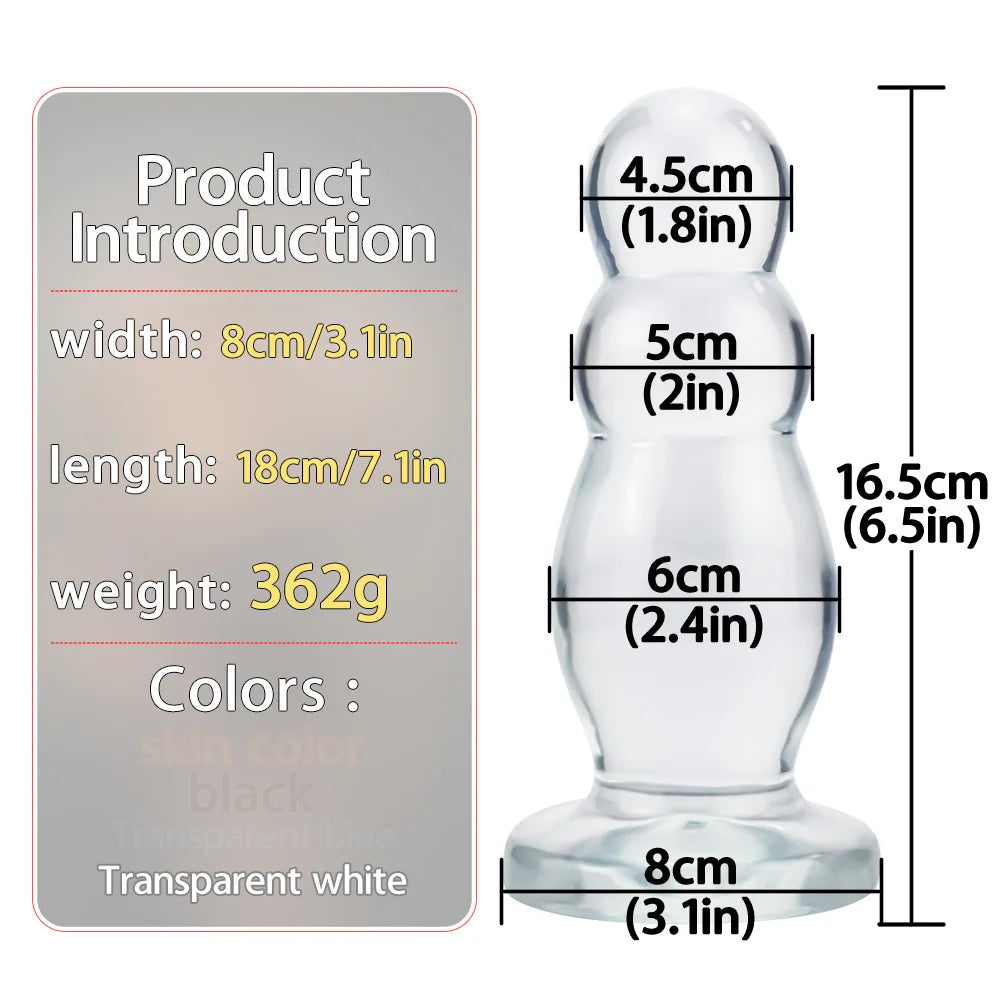 1PC Transparent Anal Plug Sex Toys Butt Plug Prostate Massager Sex Toys for Men Couple BDSM Anal Dilator Butt Plug Masturbator