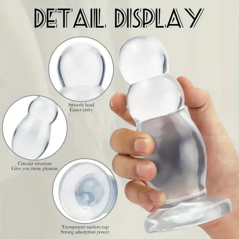 1PC Transparent Anal Plug Sex Toys Butt Plug Prostate Massager Sex Toys for Men Couple BDSM Anal Dilator Butt Plug Masturbator