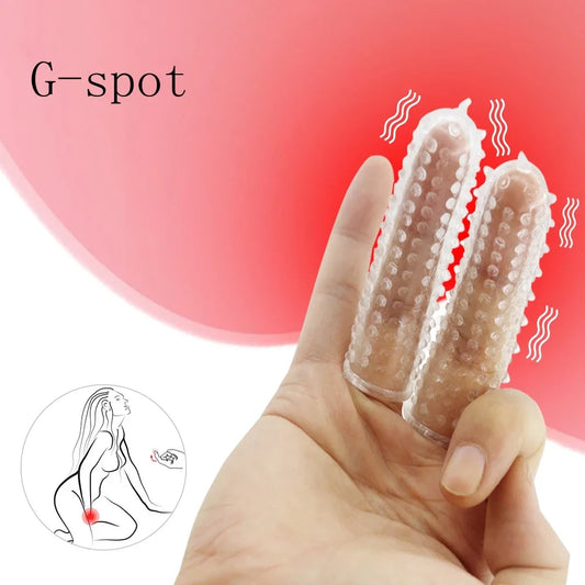 1PCS  Double Finger Sleeve Adult Sex Toys for Women Vaginal Massager Female Masturbator G-spot Clitoris Stimulator