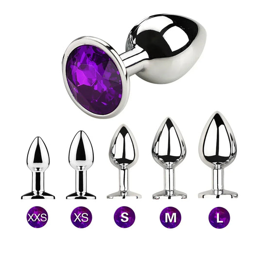 1Pcs, Metal anal plug Jewelry base, novice player to senior player 5 size, Butt g-point massage, sex toys