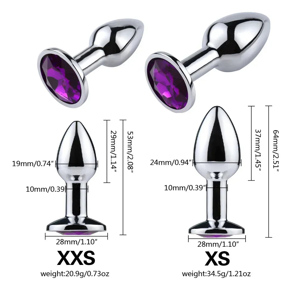 1Pcs, Metal anal plug Jewelry base, novice player to senior player 5 size, Butt g-point massage, sex toys