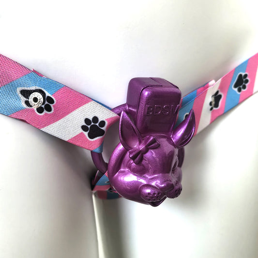 Puppy dog paw Chastity Cage Anti-off Device Elastic Band Adjustable Auxiliary Belt