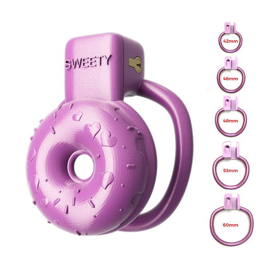 Purple SWEETY Donut Male Small Chastity Cock Cage