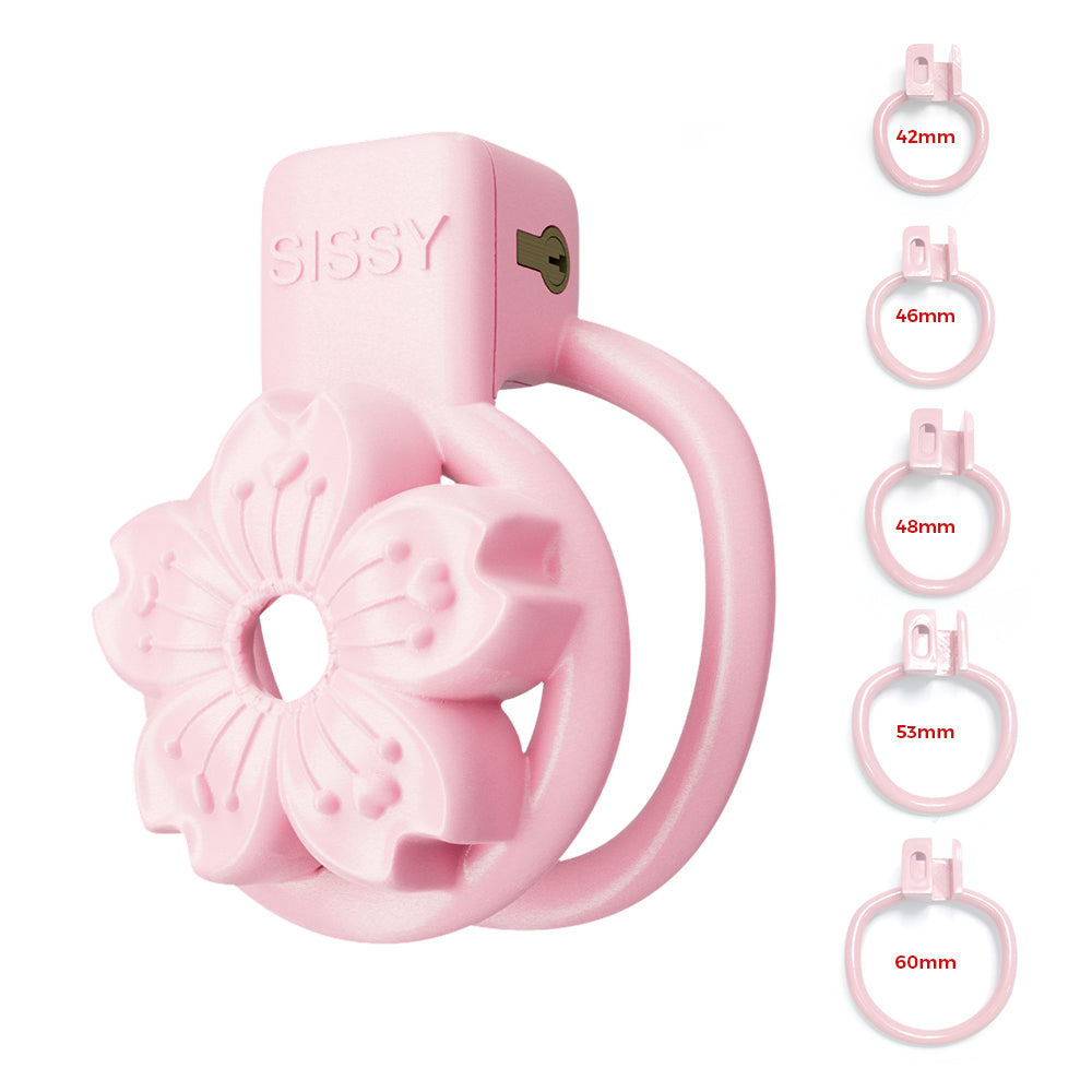 Pink BDSM SISSY Petal Chastity Cage Devices