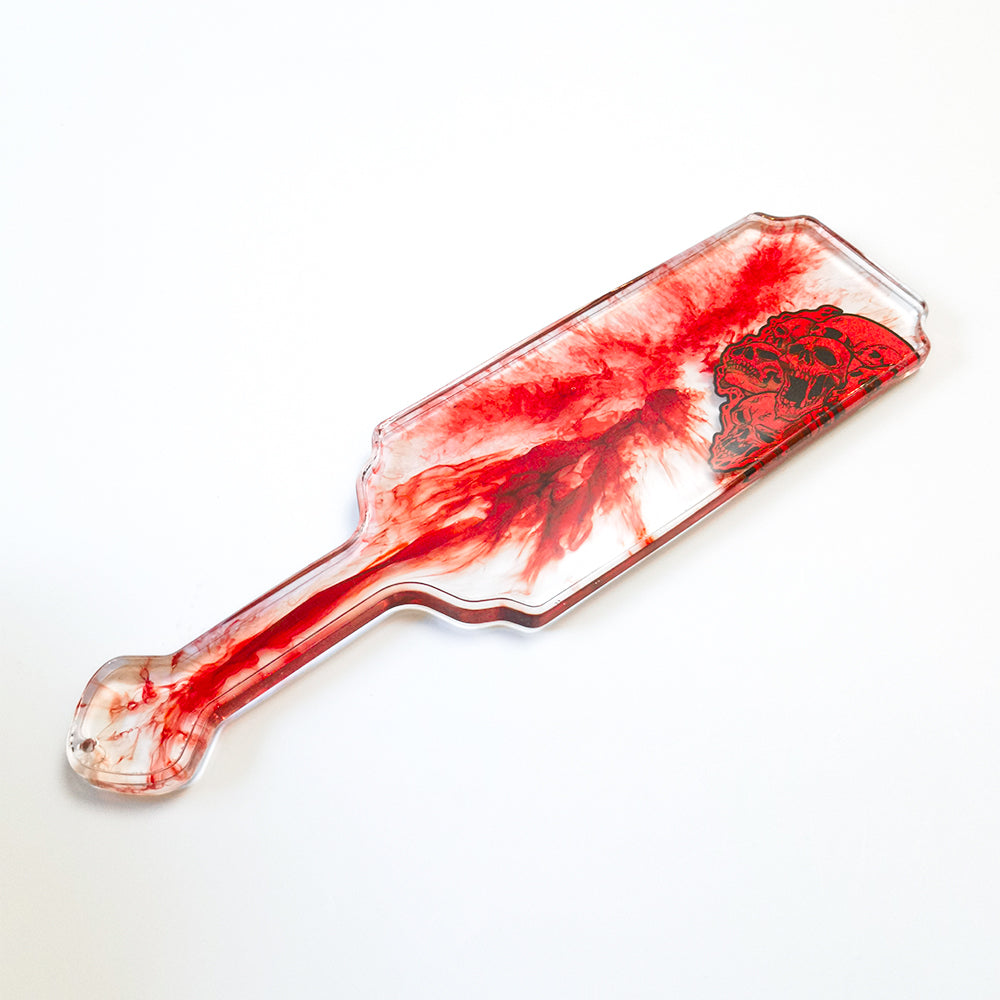 Transparent Flame Skull BDSM Spanking Paddle Whip