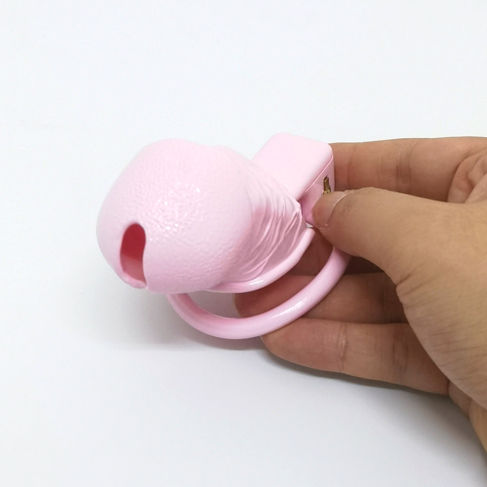 Simulation Penis Pink Lock Chastity Cage