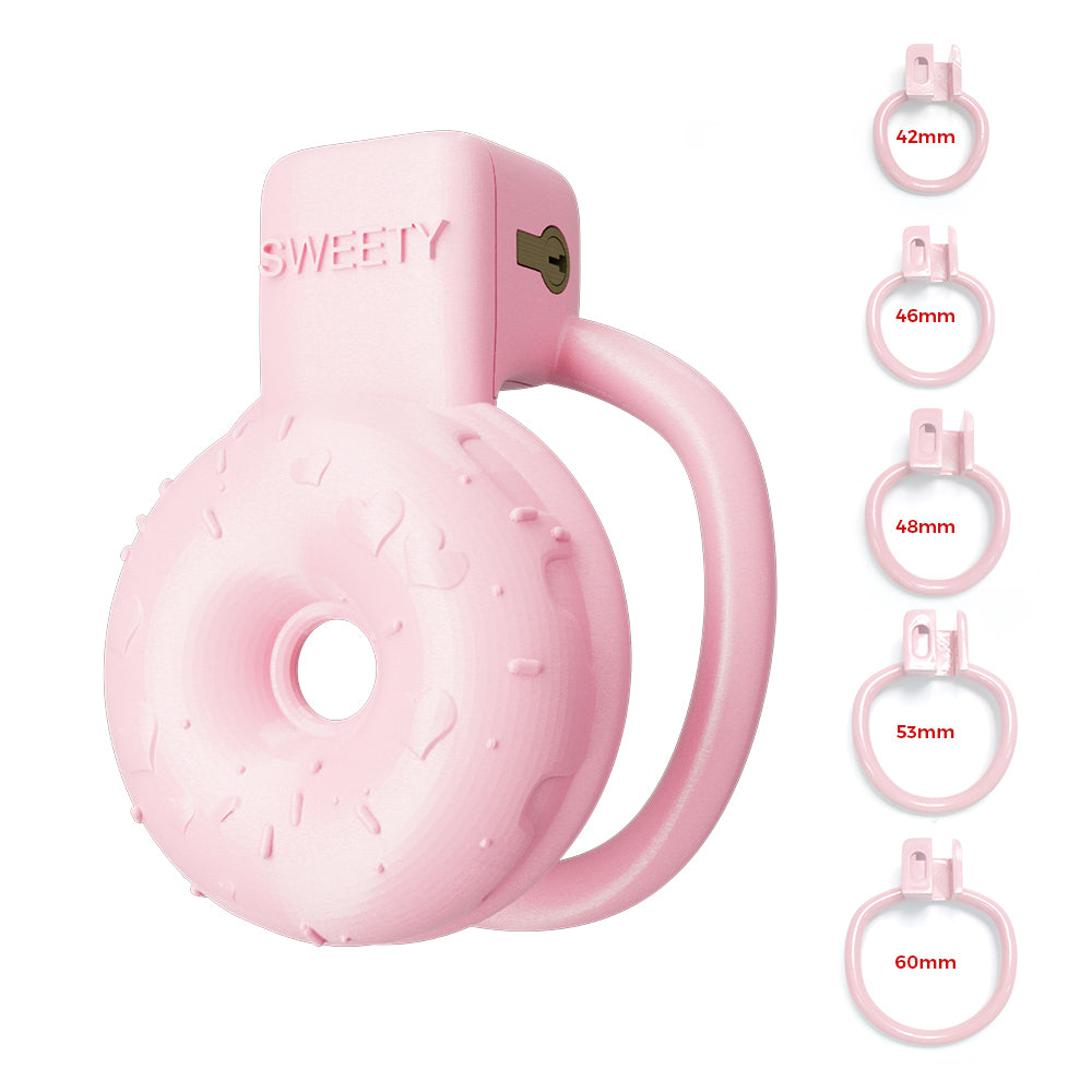 Pink SWEETY Donut Male Small Chastity Cage