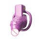 Simulation Penis Purple Lock Chastity Cage