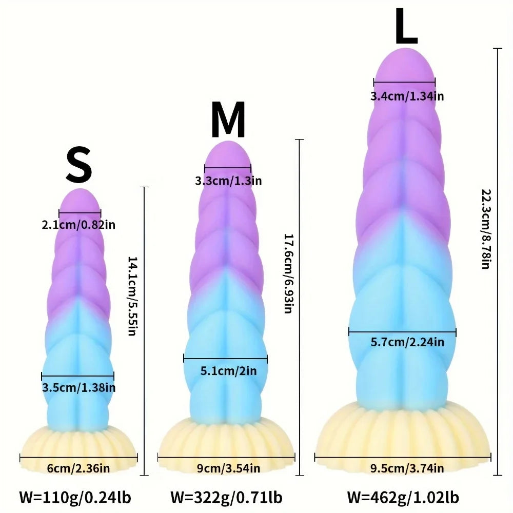 1pc Liquid Silicone Mixed Color Dildo Twist Anal Plug with Suction Cup Dildo Prostate Massager Masturbator Sex Toys for Men