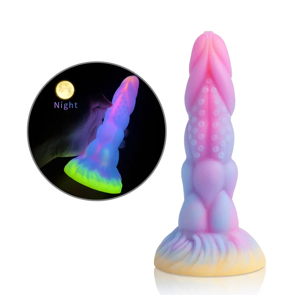 1pc Luminous Realistic Strange Dildo Sex Toys for Women Couples Silicone G-Spot Clitoral Stimulation Anal Plug Adult Sex Toy