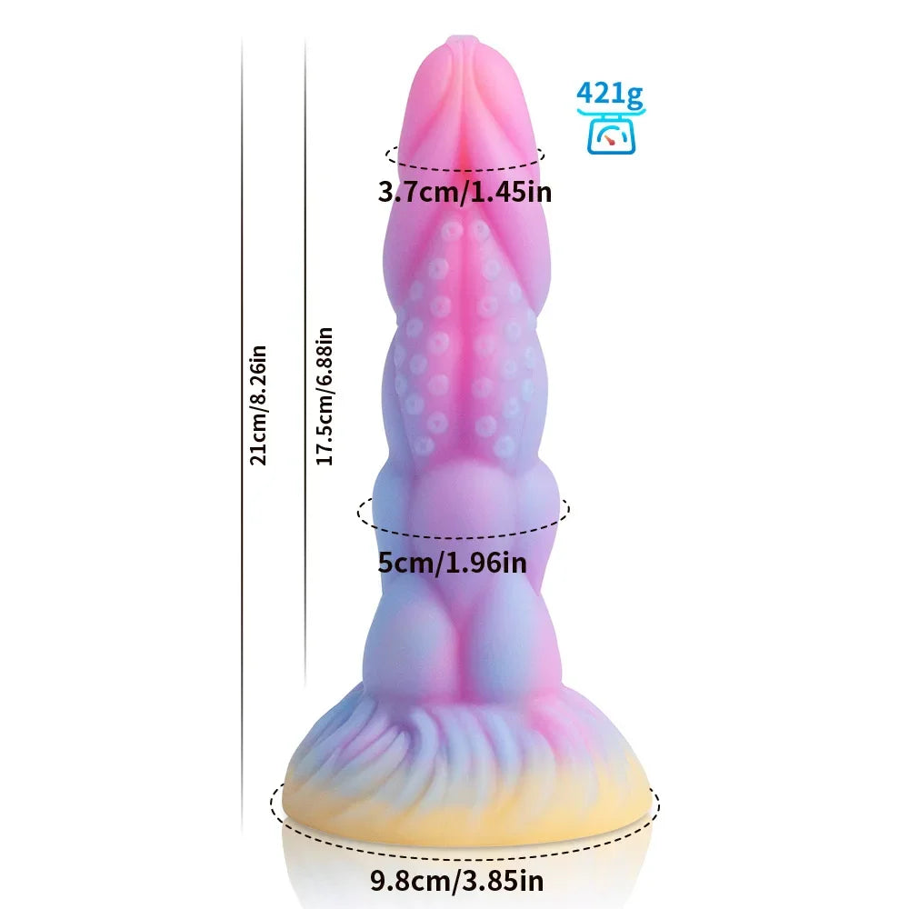 1pc Luminous Realistic Strange Dildo Sex Toys for Women Couples Silicone G-Spot Clitoral Stimulation Anal Plug Adult Sex Toy