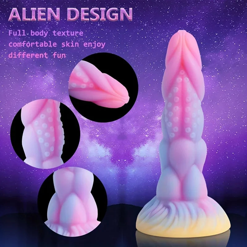 1pc Luminous Realistic Strange Dildo Sex Toys for Women Couples Silicone G-Spot Clitoral Stimulation Anal Plug Adult Sex Toy