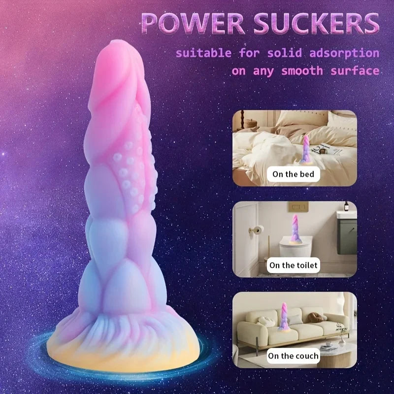 1pc Luminous Realistic Strange Dildo Sex Toys for Women Couples Silicone G-Spot Clitoral Stimulation Anal Plug Adult Sex Toy