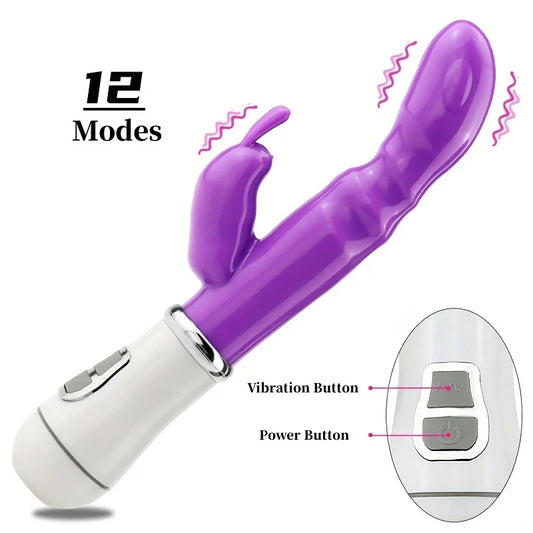 1pc Rabbit Vibrator Double Head Clitoris Vagina Stimulation Massage Stick Sex Toy For Women Masturbation Couple Sex Flirting