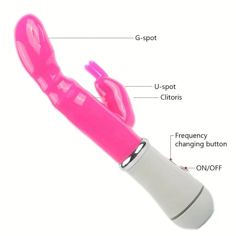 1pc Rabbit Vibrator Double Head Clitoris Vagina Stimulation Massage Stick Sex Toy For Women Masturbation Couple Sex Flirting