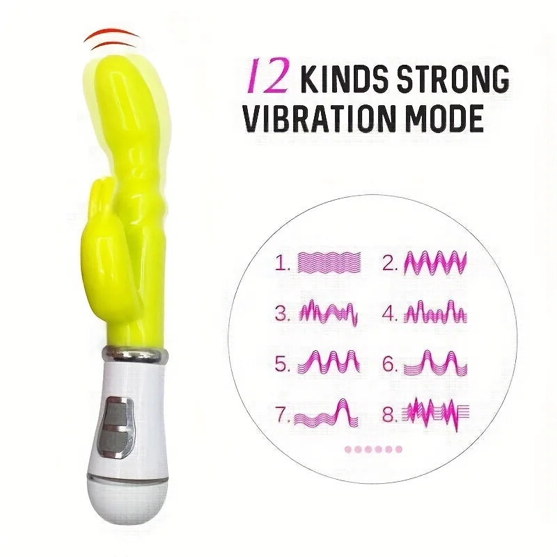 1pc Rabbit Vibrator Double Head Clitoris Vagina Stimulation Massage Stick Sex Toy For Women Masturbation Couple Sex Flirting