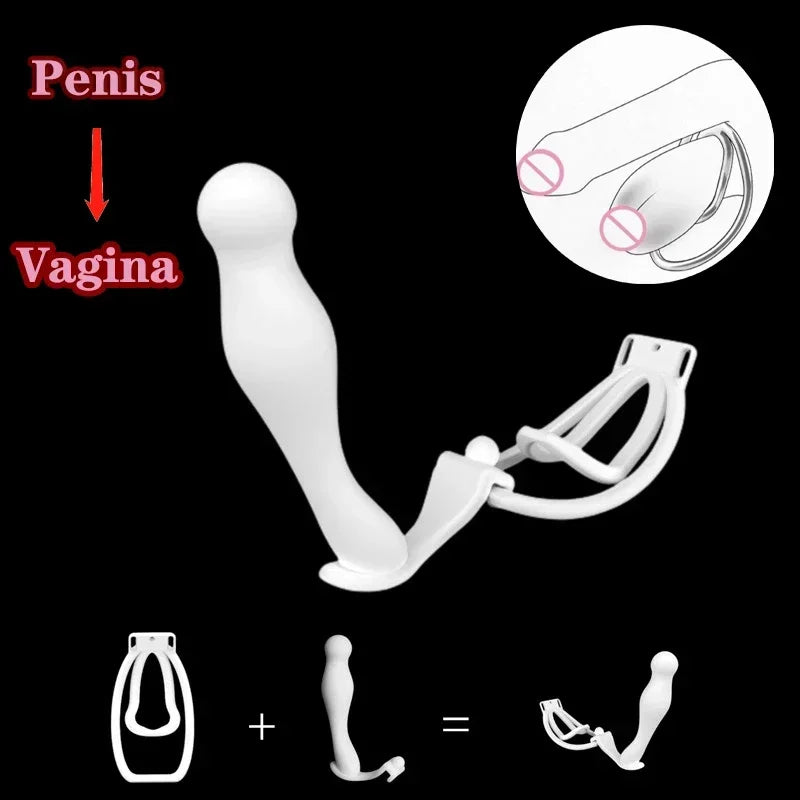 2.0Pink Male Penis Training Device Female Plastic Trainingsclip CockCage Sex Toy For Sissy Bondage Lock Panty Chastity Fufu Clip