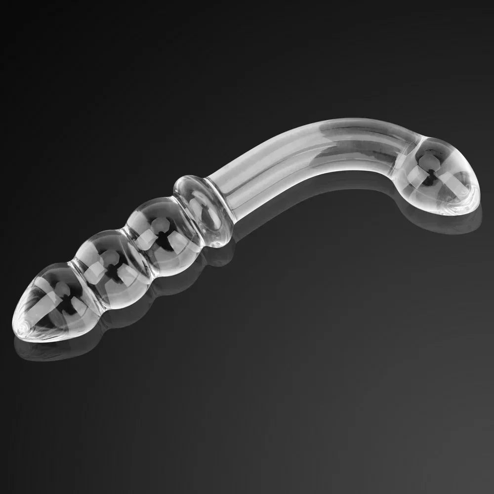 2 In 1 Glass Anal Beads Butt Plug For Women Hard Dildos Vaginal Anus Dilator Men Prostate Massager Female Masturbator Sex Toy 18