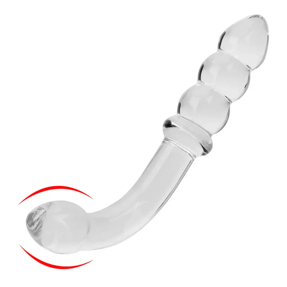 2 In 1 Glass Anal Beads Butt Plug For Women Hard Dildos Vaginal Anus Dilator Men Prostate Massager Female Masturbator Sex Toy 18