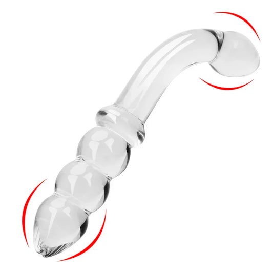 2 In 1 Glass Anal Beads Butt Plug For Women Hard Dildos Vaginal Anus Dilator Men Prostate Massager Female Masturbator Sex Toy 18