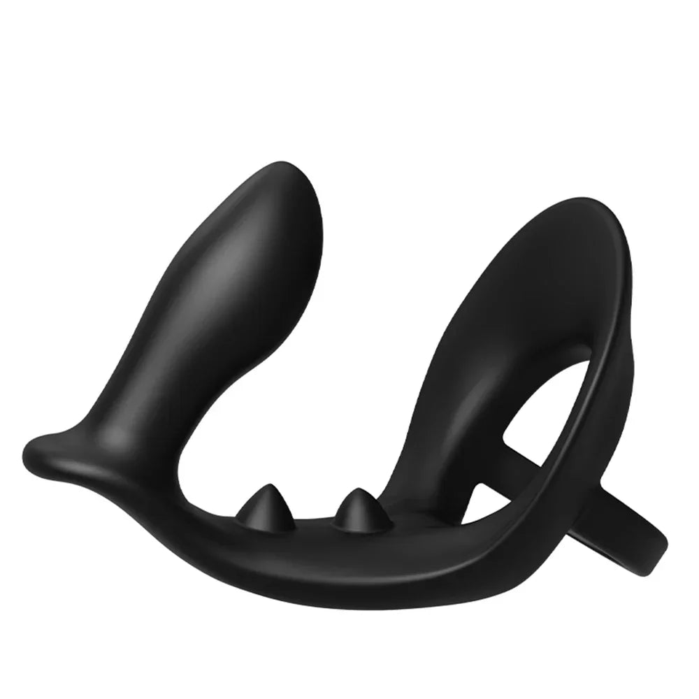 2 In 1 Vibrator Penis Cock Ring Anal Butt Plug Male Prostate Massager Delay Ejaculation Cockring Sleeve Sex Toys for Men Adults