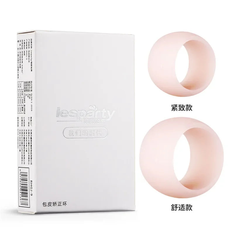 2 Soft Silicone Penis Ring Men Foreskin Corrector Delay Ejaculation Male Sex Toy