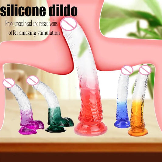 2 Types Simulation Dildo with Suction Cup Huge Jelly Sex Toys for Woman Men Fake Dick Big Penis Anal Butt Plug Erotic Sex Shop