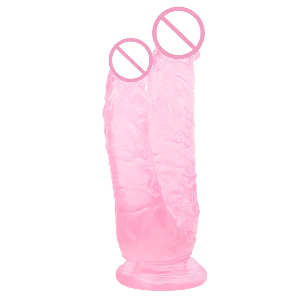 2-in-1 Liquid Silicone Double Head Dildo Realistic Dildo For Women Lesbian Dildo Powerful Masturbate Realistic Penis For G-spot