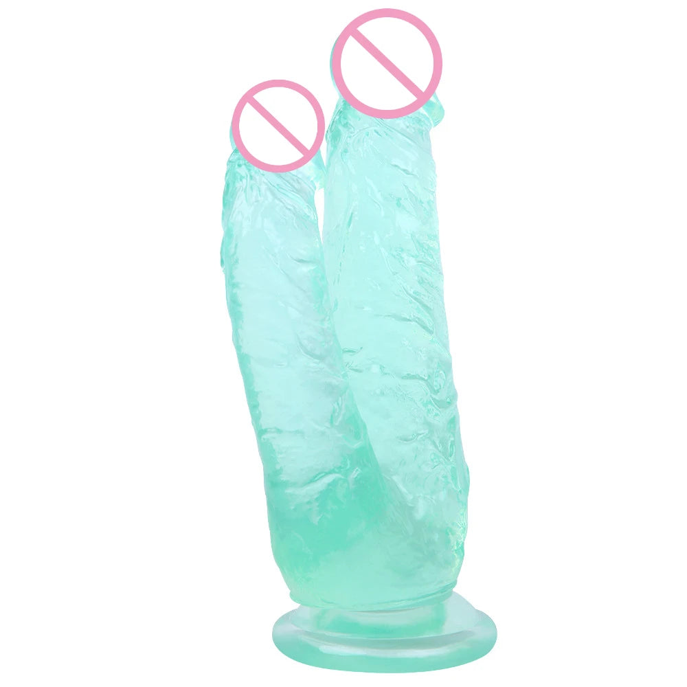 2-in-1 Liquid Silicone Double Head Dildo Realistic Dildo For Women Lesbian Dildo Powerful Masturbate Realistic Penis For G-spot