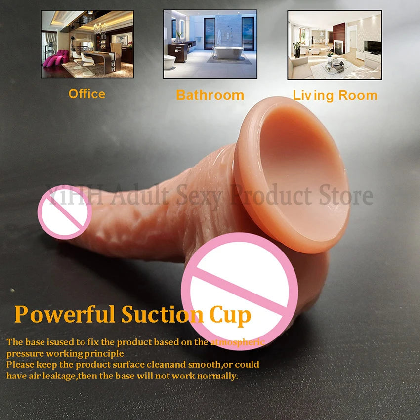 2022 New Soft Realistic Dildo For Men Women Mastubration Silicone Thick And Large Penis Anal Adult Sex Toys Erotic Sex Products