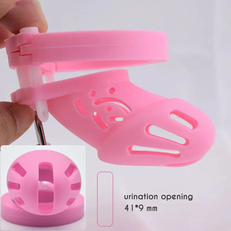 2023 NEW Soft Silicone Male Chastity Device Cock Cage 정조대Sex Toys With 5 Penis Ring 콕링 Prevent Breaking Free Cock Cages Sex Shop