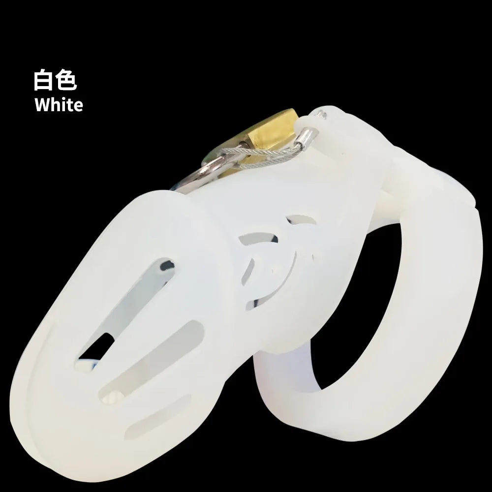 2023 NEW Soft Silicone Male Chastity Device Cock Cage 정조대Sex Toys With 5 Penis Ring 콕링 Prevent Breaking Free Cock Cages Sex Shop