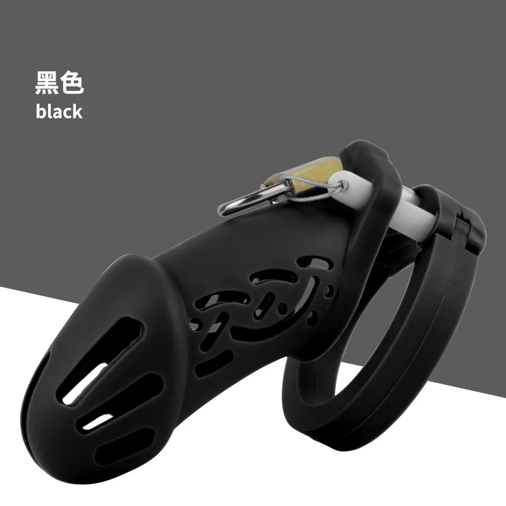 2023 NEW Soft Silicone Male Chastity Device Cock Cage 정조대Sex Toys With 5 Penis Ring 콕링 Prevent Breaking Free Cock Cages Sex Shop