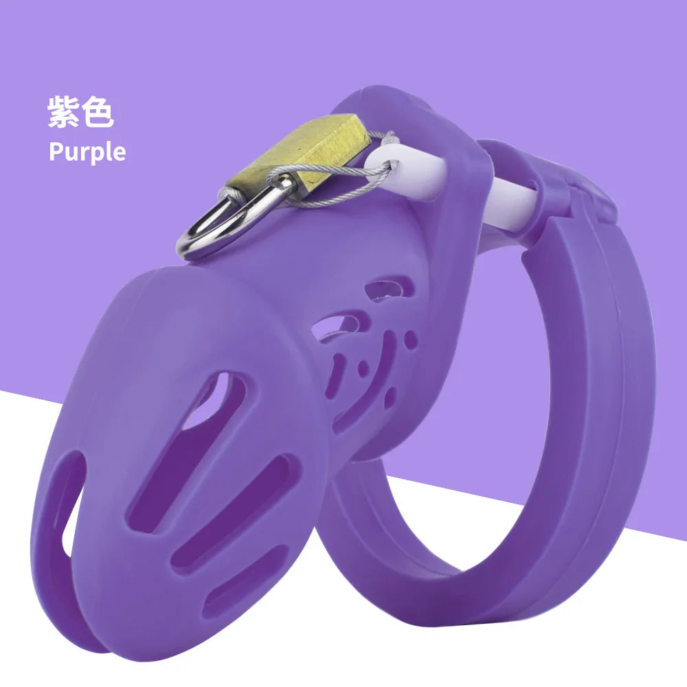 2023 NEW Soft Silicone Male Chastity Device Cock Cage 정조대Sex Toys With 5 Penis Ring 콕링 Prevent Breaking Free Cock Cages Sex Shop