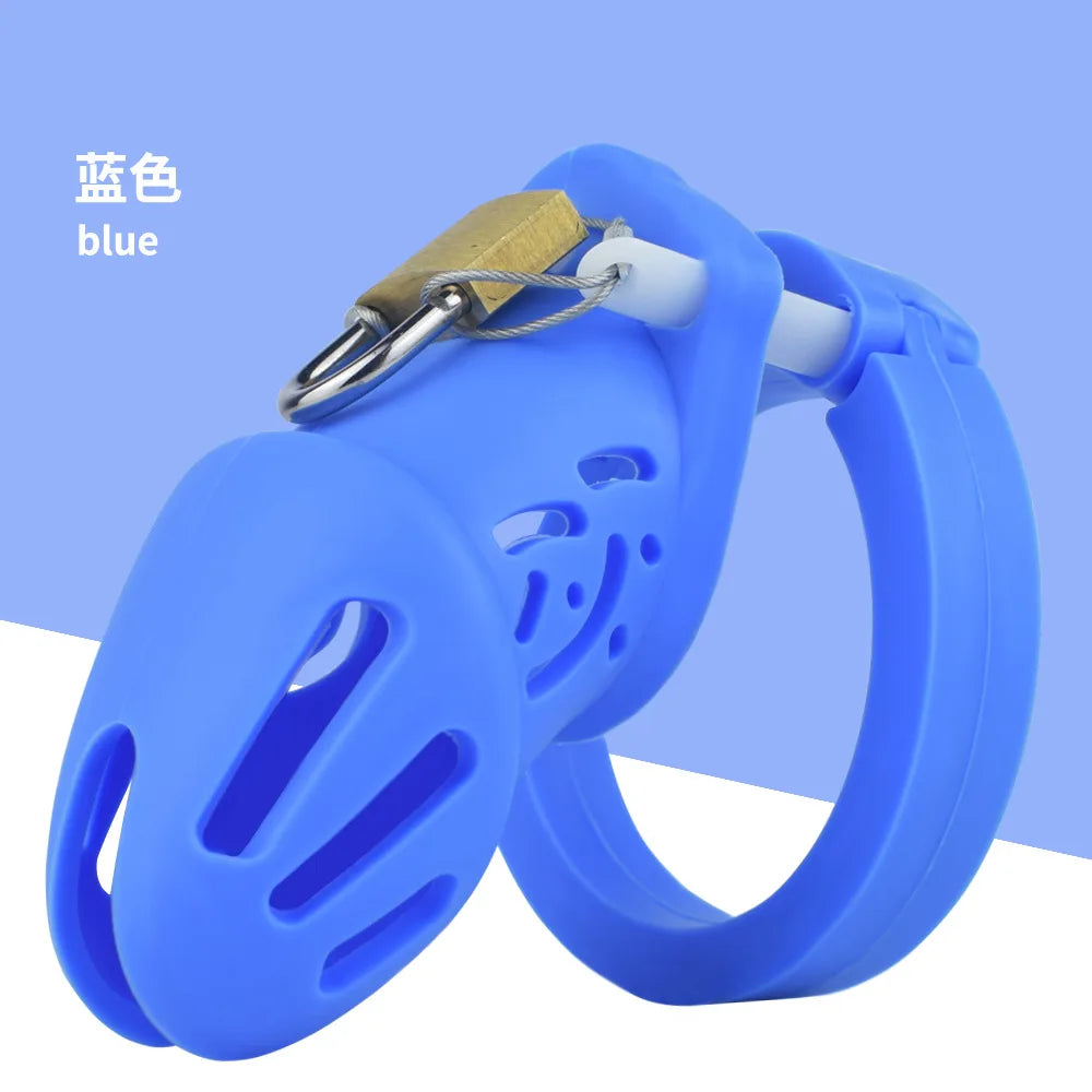 2023 NEW Soft Silicone Male Chastity Device Cock Cage 정조대Sex Toys With 5 Penis Ring 콕링 Prevent Breaking Free Cock Cages Sex Shop