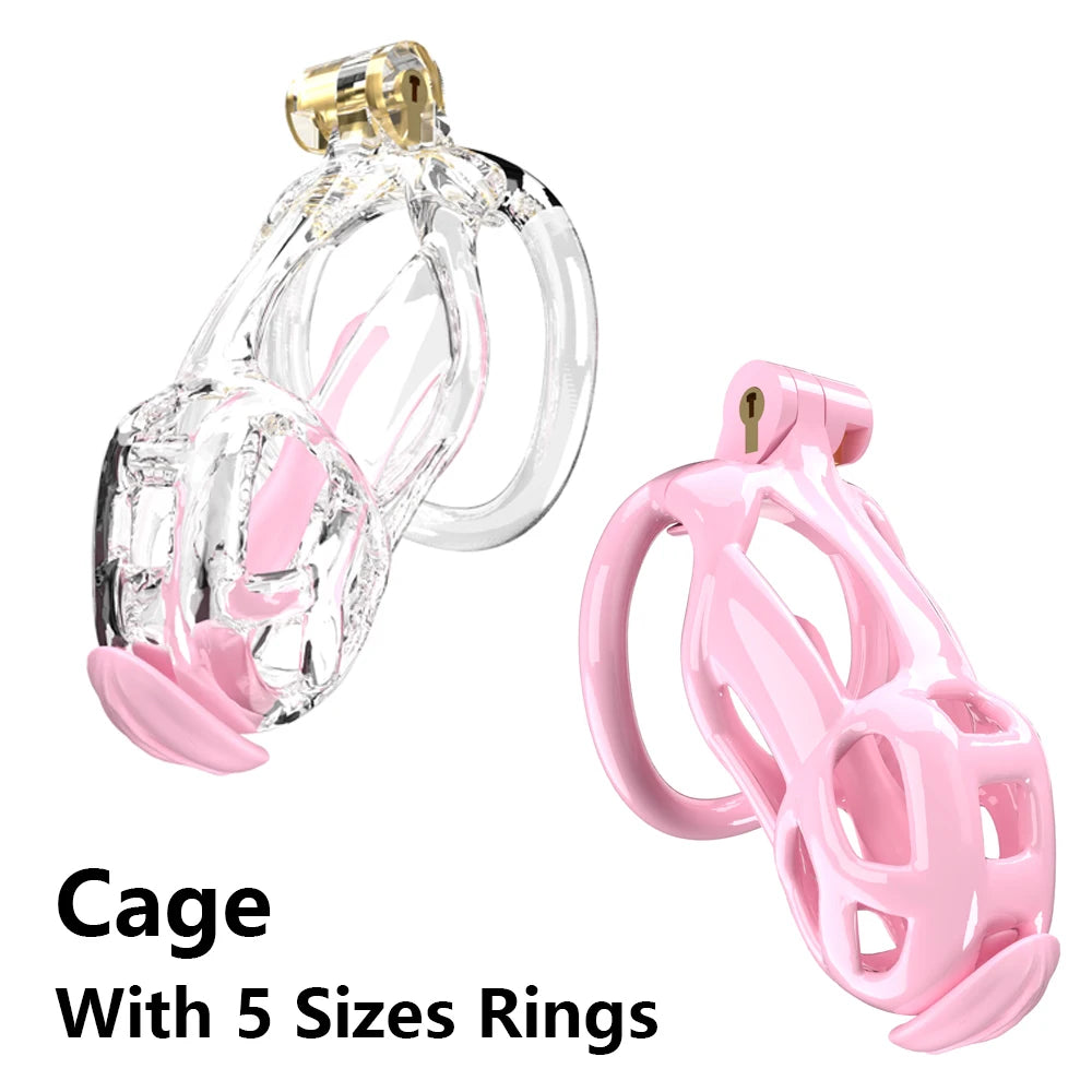 2024 High Quality Cobra Male Chastity Cage With 5 Sizes Arc Penis Rings Discreet Sissy Femboy Cock Cage Devices Men Adult Goods