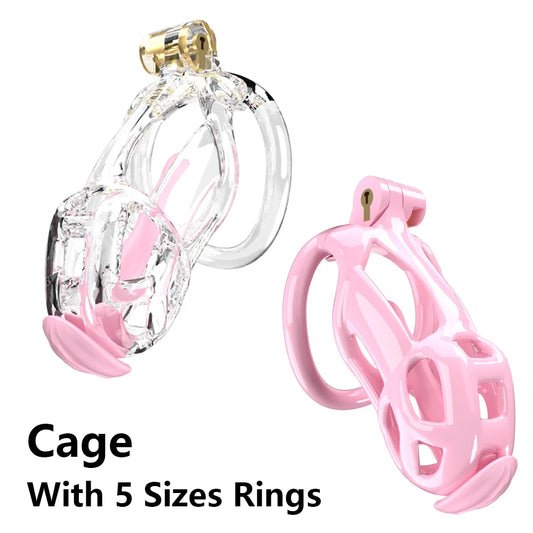 2024 High Quality Cobra Male Chastity Cage With 5 Sizes Arc Penis Rings Discreet Sissy Femboy Cock Cage Devices Men Adult Goods