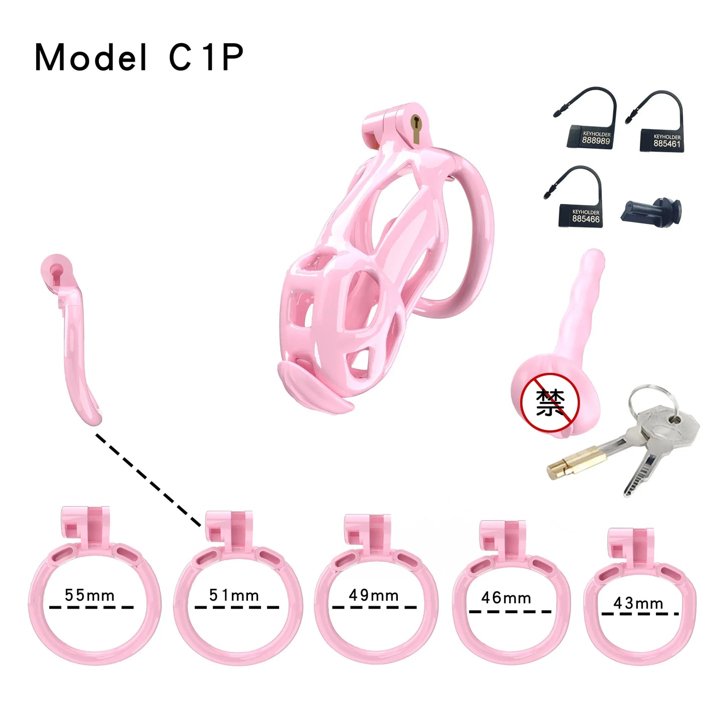 2024 High Quality Cobra Male Chastity Cage With 5 Sizes Arc Penis Rings Discreet Sissy Femboy Cock Cage Devices Men Adult Goods