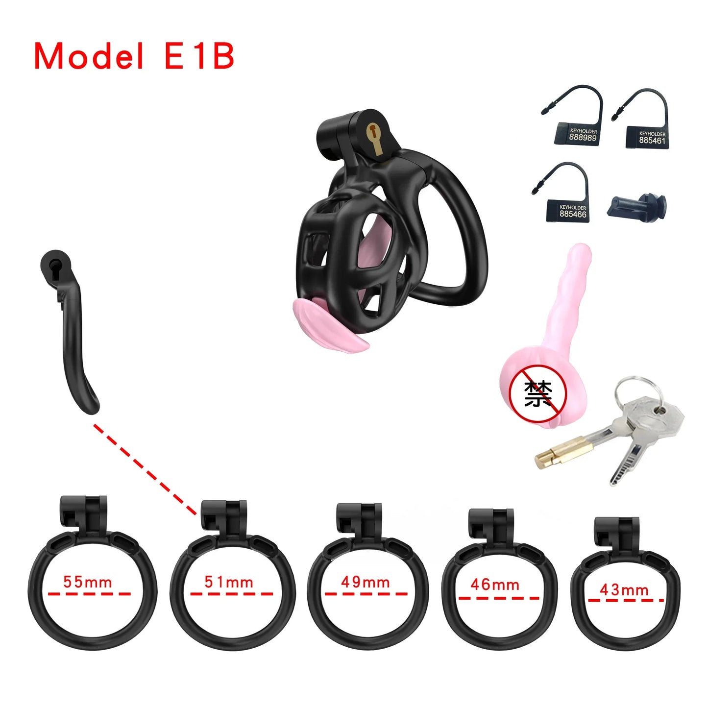 2024 High Quality Cobra Male Chastity Cage With 5 Sizes Arc Penis Rings Discreet Sissy Femboy Cock Cage Devices Men Adult Goods