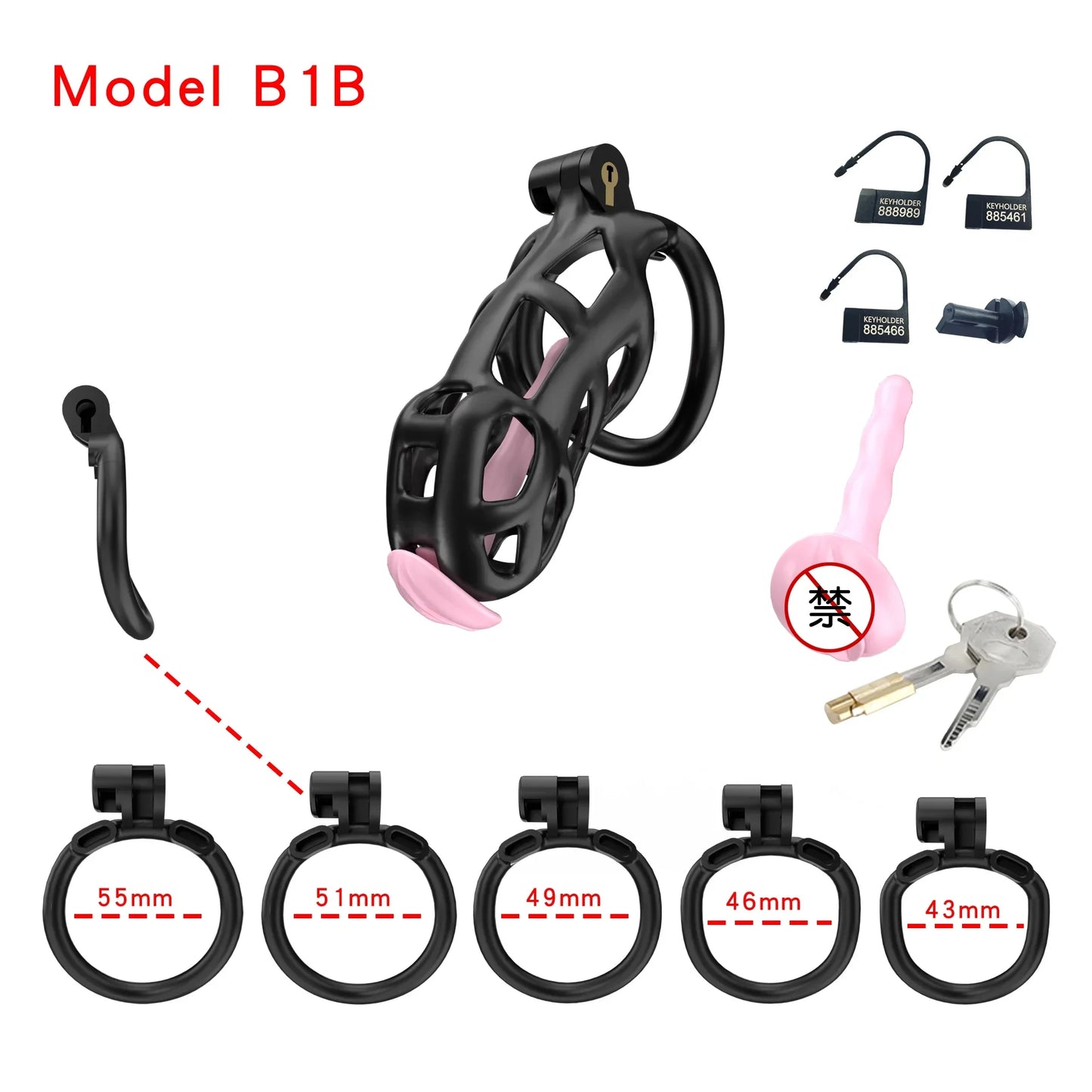 2024 High Quality Cobra Male Chastity Cage With 5 Sizes Arc Penis Rings Discreet Sissy Femboy Cock Cage Devices Men Adult Goods