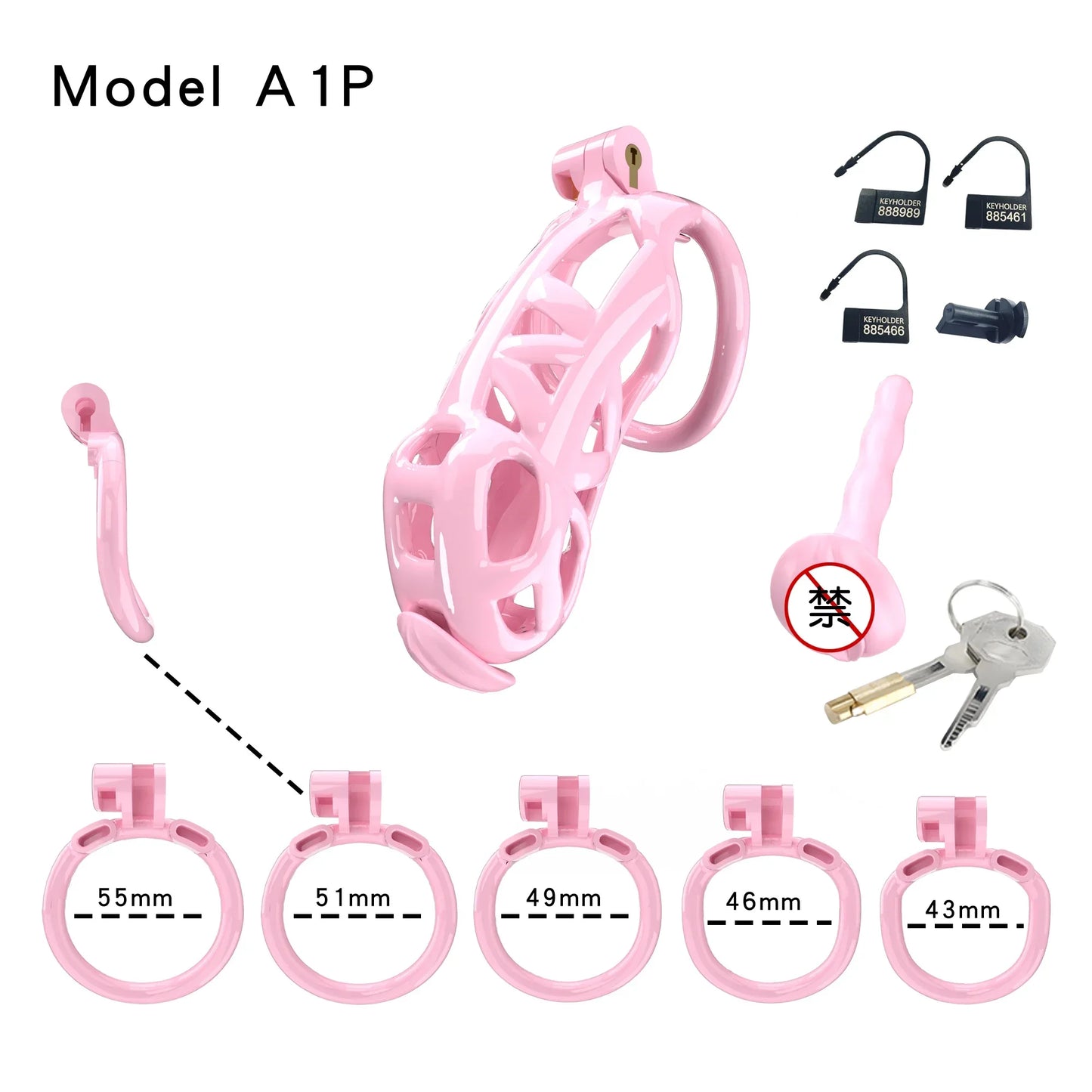 2024 High Quality Cobra Male Chastity Cage With 5 Sizes Arc Penis Rings Discreet Sissy Femboy Cock Cage Devices Men Adult Goods